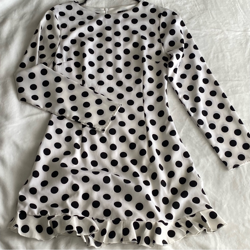 NWOT retro long sleeves polka dot dress - Picture 3 of 6